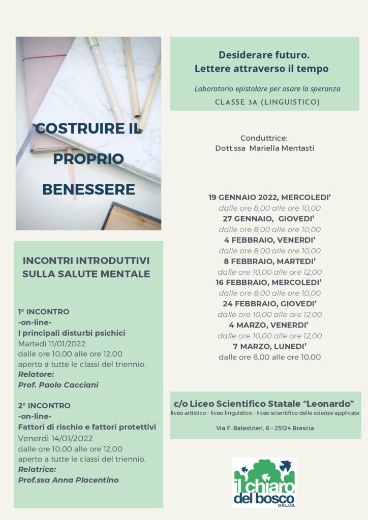 costruire benessere locandina laboratori 2022 leonardo progetto leonardo lab 2022