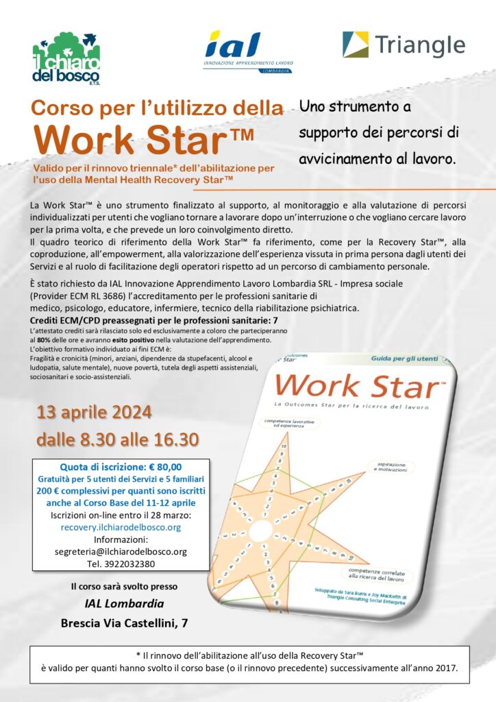 Corso Work Star 13 aprile 2024