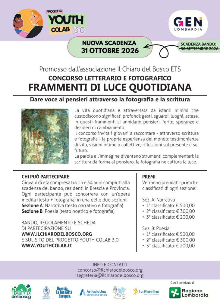 locandina concorso nuova scadenza 31 ottobre